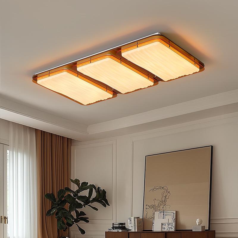 2025 Chinese Bauhaus Retro Rectangular Ceiling Light: High-End Living Room Fixture