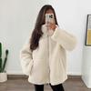 Women's Fleece Jacket Oversized Zip Up Stand Collar Fuzzy Sherpa Coat with Pockets Casual