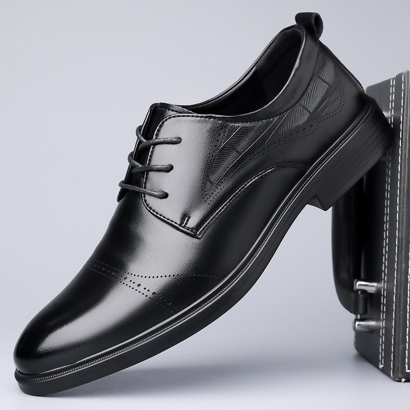 New Leather Shoes Men's Business Dress Breathable Casual Men's Suit Work Shoes Groom Wedding Men's Shoes
