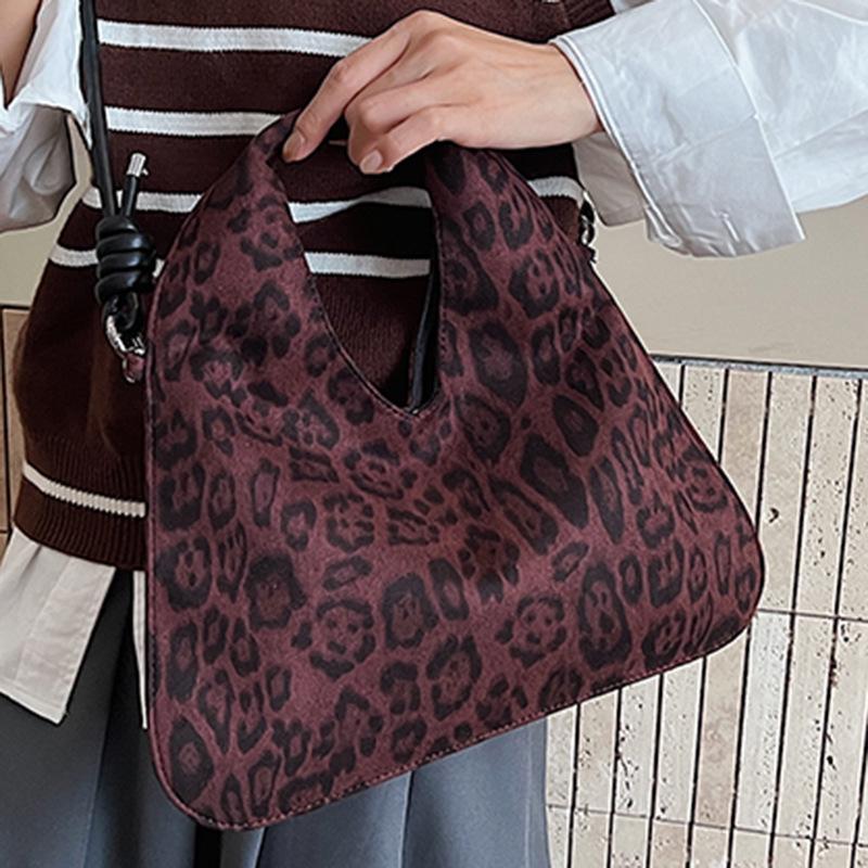 Leopard Print Dumpling Bag, Large Capacity, High School Girls' Appearance Level, Niche Single-shoulder Bag, Simple Crossbody Bag