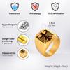 German Federal Eagle Signet Ring for Men,Stainless Steel Square Statement Ring,National Symbol Jewelry