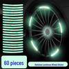 60-Piece Reflective Car Wheel Hub Decorative & Warning Stickers - Newcomer Special