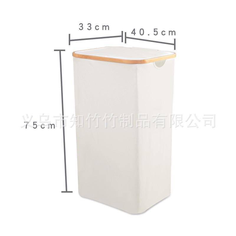 Foldable Bamboo Laundry Hamper with Lid and Inner Bag for Bedroom and Bathroom
