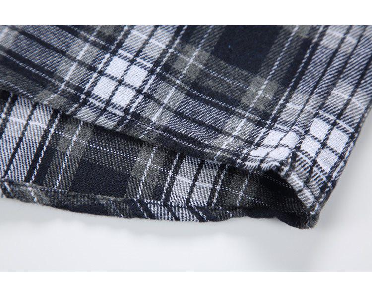 Trendy Retro Plaid Plus Size Casual Men's Short Sleeve Shirt C2175-P24