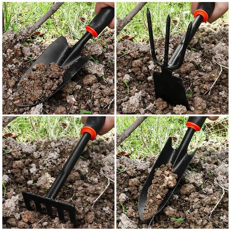 5-Piece Garden Tool Set: Shovel, Pruner, Hoe, Rake – Essential Gardening Kit