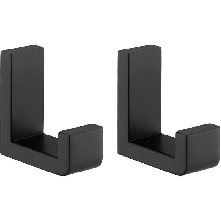 Angle Simple Bathroom Towel Hook,SUS 304 Stainless Steel Compact Shower Robe Wall Hook,Matte Black 2 Pack матовый черный