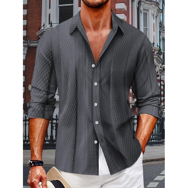 New Work Exercise Fitness Spring Long Sleeve V-Neck Button Men'S Real Pocket Casual Top Polo Shirt Business Shirt