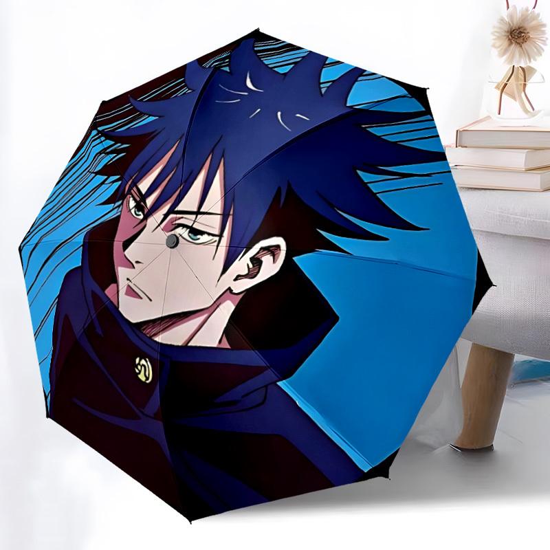 1pc Megumi Fushiguro Auto Open/close Umbrella, Portable Travel Umbrella, Everyday Use - Outdoor Accessory, Artistic Pattern, Compact Design, Fashion L