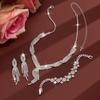 Silberschmuck-Set: Damen-Hochzeitsfotografie-Accessoires mit Halskette & Ohrringen in unabhängiger Verpackung