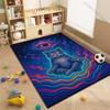 Multiple Sizes Meditating Cat with Colorful Galaxy Print Carpet Rug for Living Room Bedroom Sofa Doormat Home Decor Non-slip Mat