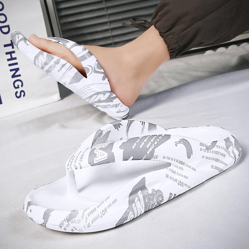 Fashion Men's Slippers Flip Flops Beach Slippers Thick Bottom Summer Outdoor Shoes Slides Thong Slippers Women Sandals Soft Shoes