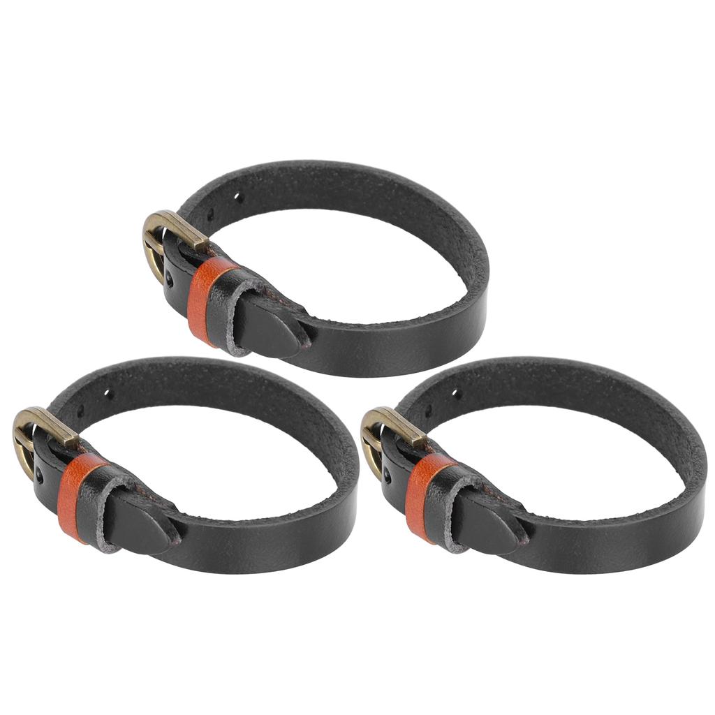 3 stk Ekte Lærarmbånd Punk Vintage Armbånd Hånddekorasjon for Studenter