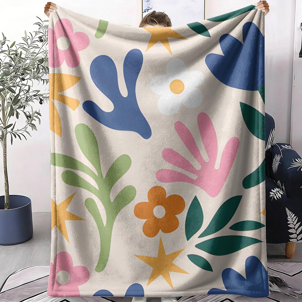 Colorful Vectors Throw Soft Flannel AC Blanket Lightweight Summer Nap Throw Cozy  Blanket for Sofa Bed Travel Home