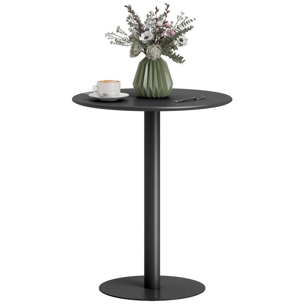 Dining Table, Round Kitchen Table with Steel Base for Living Room, Dining Room, 60 x 60 x 72cm, Black