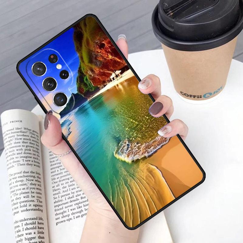 Amazing Nature Summer Beach Ocean Phone Case Cover For Samsung Galaxy S24 S25 Ultra S21 S22 Ultra S10E Note 10 Plus 20 FE S23
