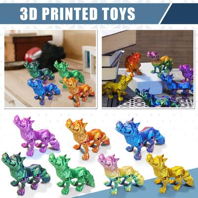 3D-gedrucktes bewegliches Spielzeug des bösen Wolfs, böser Wolf mit beweglichen Gelenken, 3D-gedruckte Dekoration des bösen Wolfs, Stressabbau, beweglicher böser Wolf T