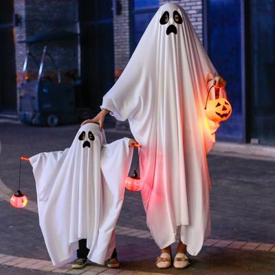 Roztomilé děti Halloween Horror Plášť Cape Cosplay Kostým Duch Bílé Střapce Plášť Halloweenský Elf Oblékací kostýmy pro chlapce Grils