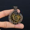 Ammonite Fossil Gemstone Pure Copper Wire Wrapped Designer Handmade Pendant Jewelry For Gift