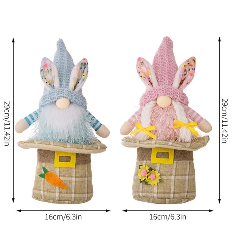 Easter Decorations Handmade Spring Easter Gnome Plush Doll Top Hat Bottom Easter Gift for Women Men Spring Ornaments