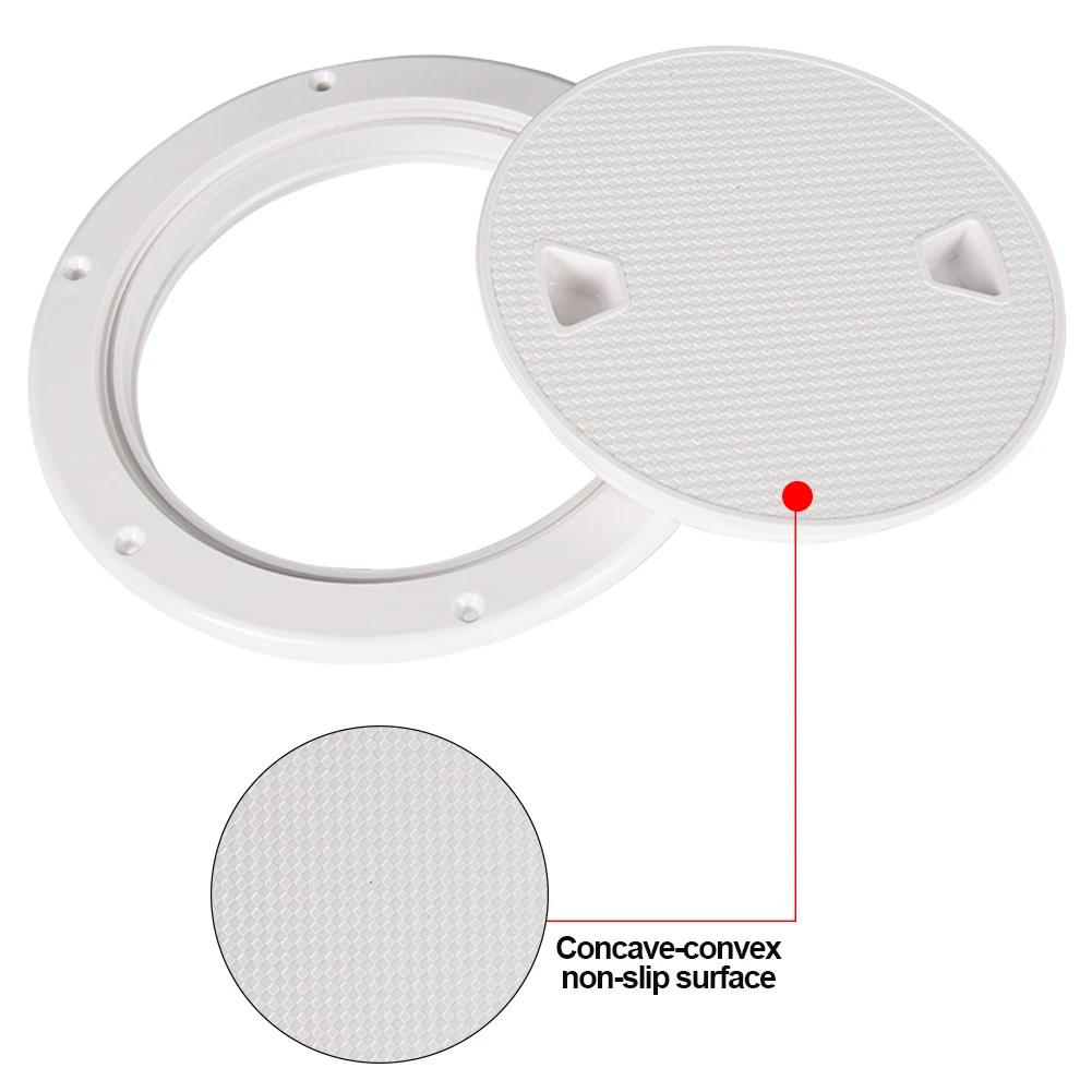 ABS Round Deck Inspection Access Hatch Cover Plastic White Black Boat Screw Out Deck Inspection Plate For Yacht Marine 4/6/8inch 3