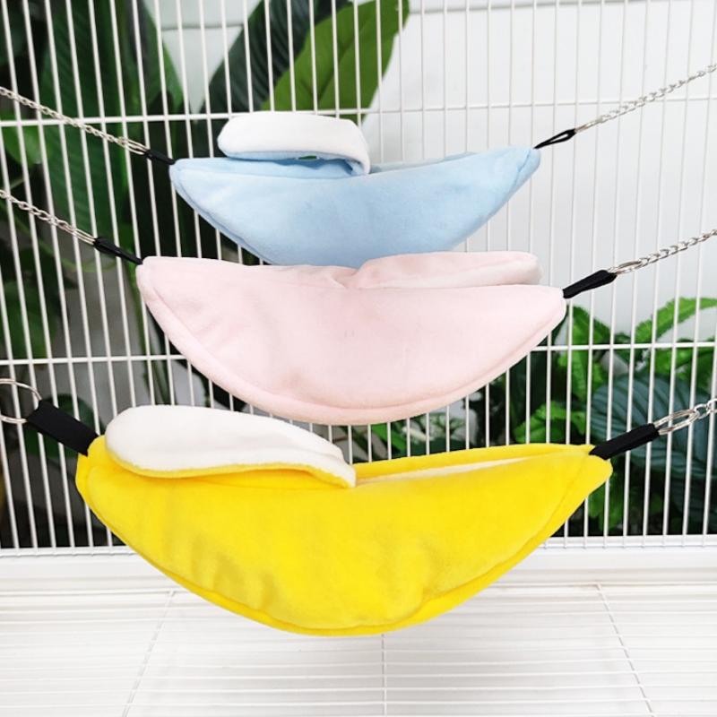 Banana Hamster Bird Rat Soft Bed Hammock Hanging Swing Moon Boat Bed Hanging Nest Bed Small Animals Nest Small Pet Supplies
