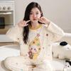 2026 Cotton Pajama Set Girls Long Sleeve Cartoon Print Home Wear Comfortable Sleepwear Ages 8