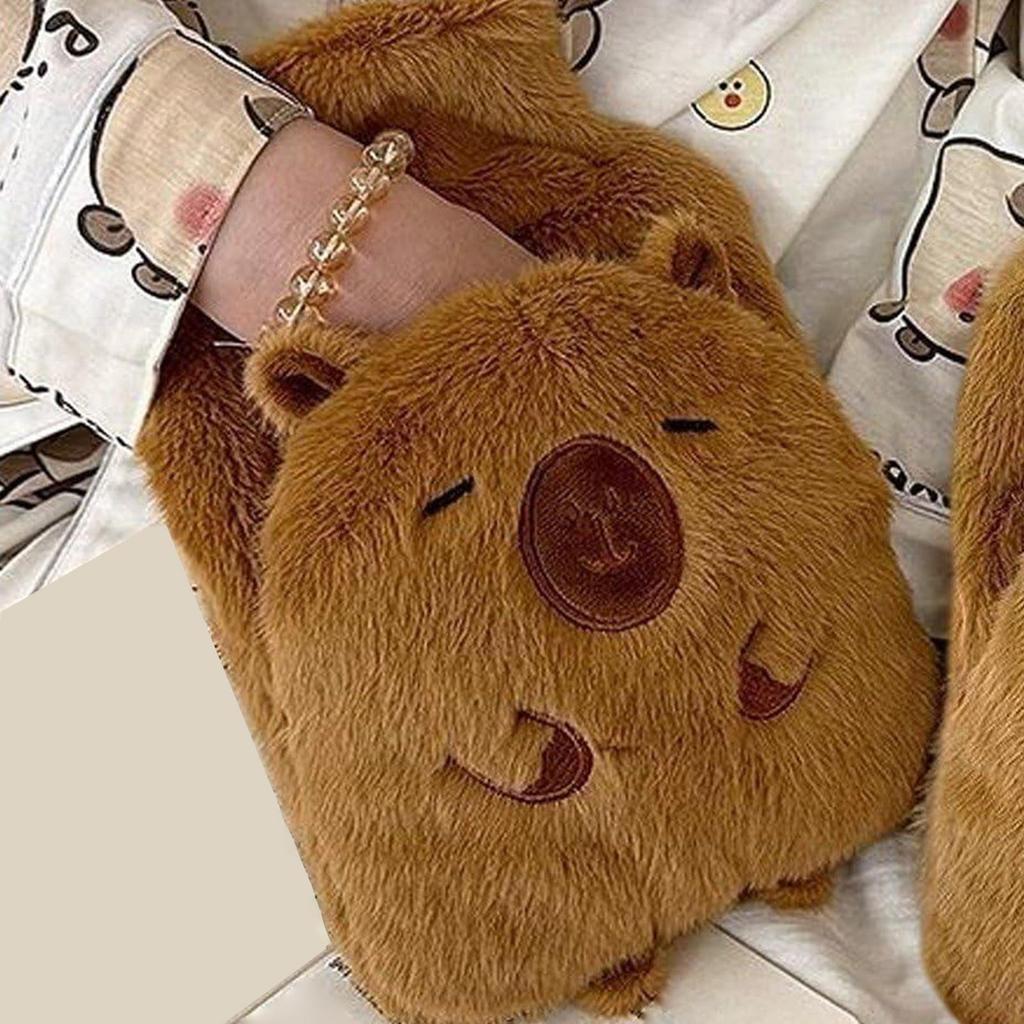 Hot Water Bag 1000ml  Soft Hot Water Bottle Winter Hand Warmer Capybara  Water Bottle Portable Waist Hand Bed Warm Bottles