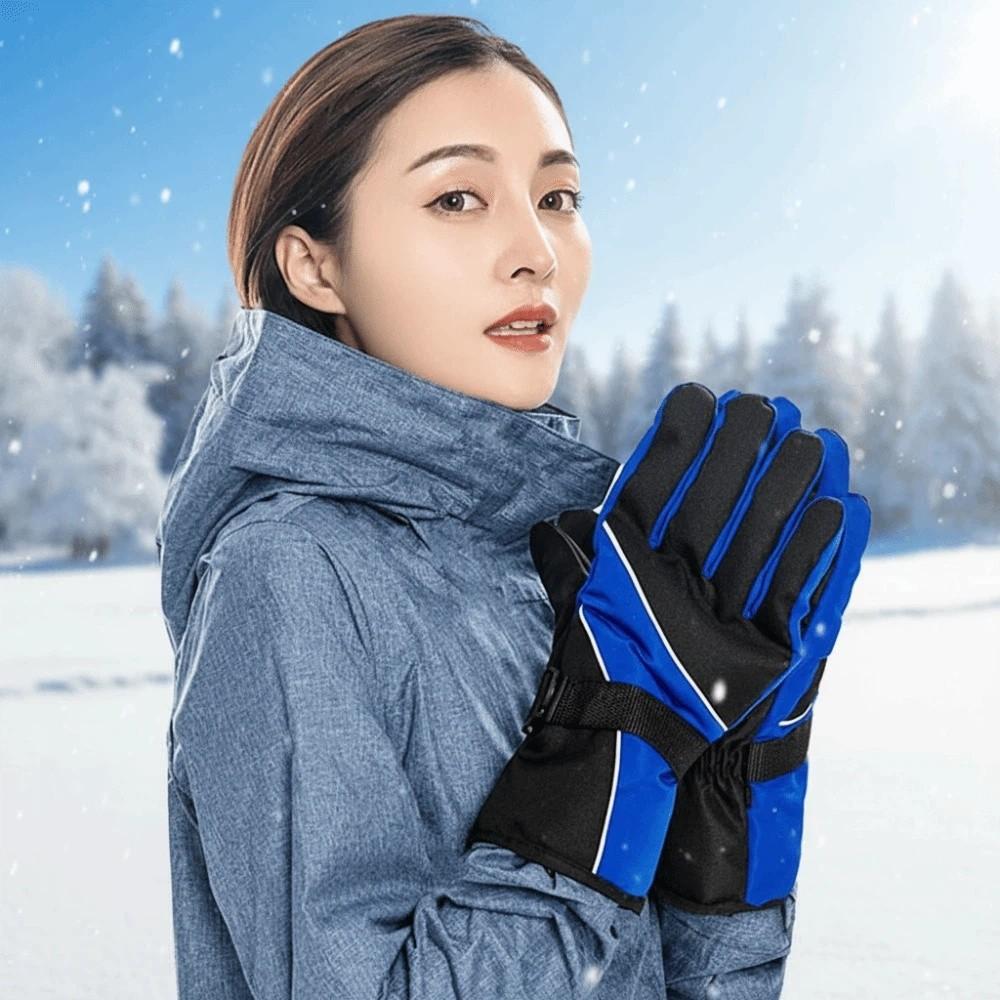 Soft Ski Anti-cold Gloves Anti-splash Water Thickened Finger Mittens  Cycling