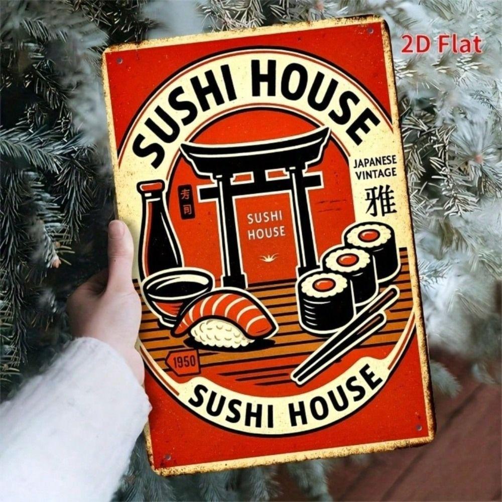 

Metal Poster Wall Art Japan Sushi Decor Kitchen Decoration