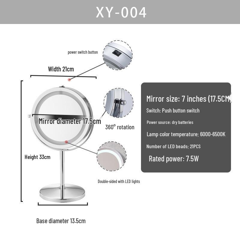 Stylish Double-Sided LED Makeup Mirror with Magnification