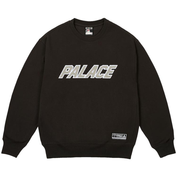 

Palace Appliqué Team Crew Black Unisex Tops P28CS031 L