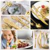 40PCS Gorgeous Retro Royal Flatware Set Stainless Steel Gold Silverware Set Vintage Embossed Kitchen Utensil Kit with Fork Spoon