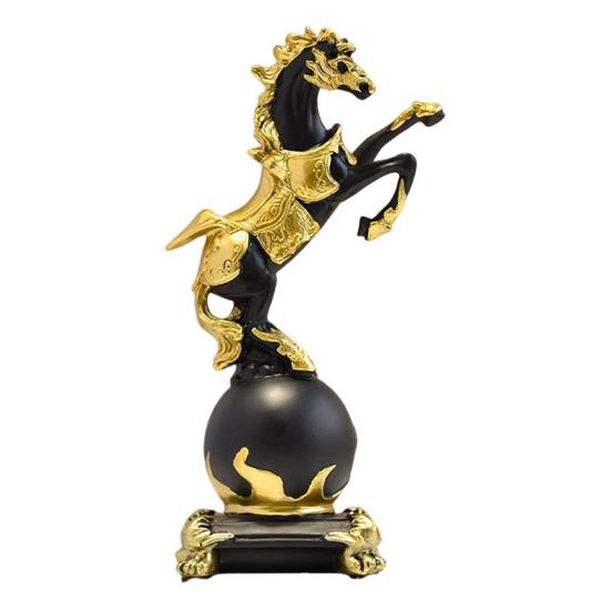 Realistic Horse Figurine Handcrafted Pony Resin Statue Simulated Farm Animal Sculpture Home Office Desktop Decoration Ornament