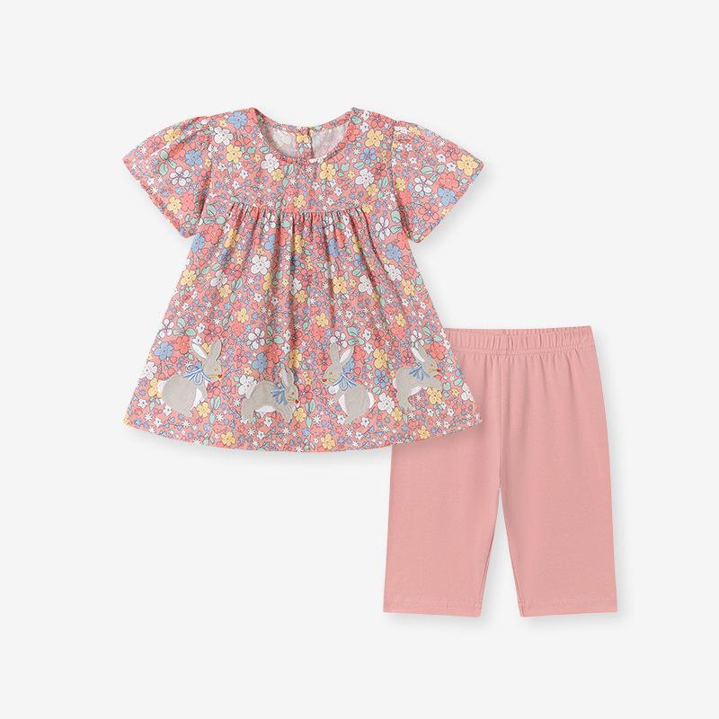 Летний детский комплект Little Maven с мультяшными цветами - Детская одежда в европейском и американском стиле 110cm