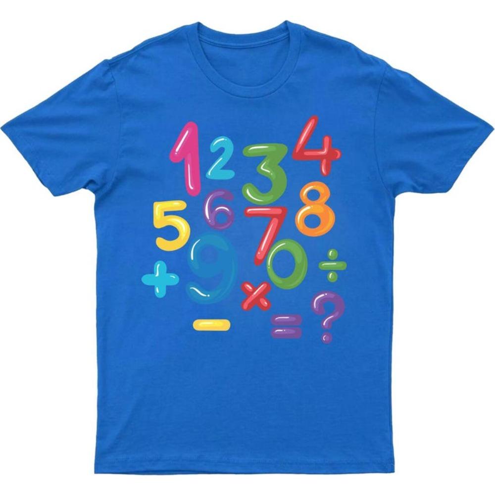 Maglietta Colori Carini Numeri Divertente Giorno della Matematica Ragazzi e Ragazze T-shirt Costume Studente Scolastico Bambini Vita Quotidiana Top in Cotone