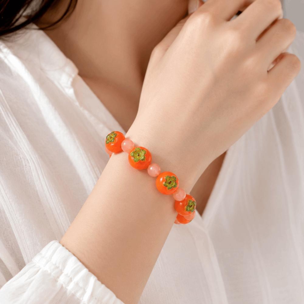 Elastic Fruit Hand Chain Colorful Stackable Bracelet Fashion 3D Resin Bead Bracelet  Party