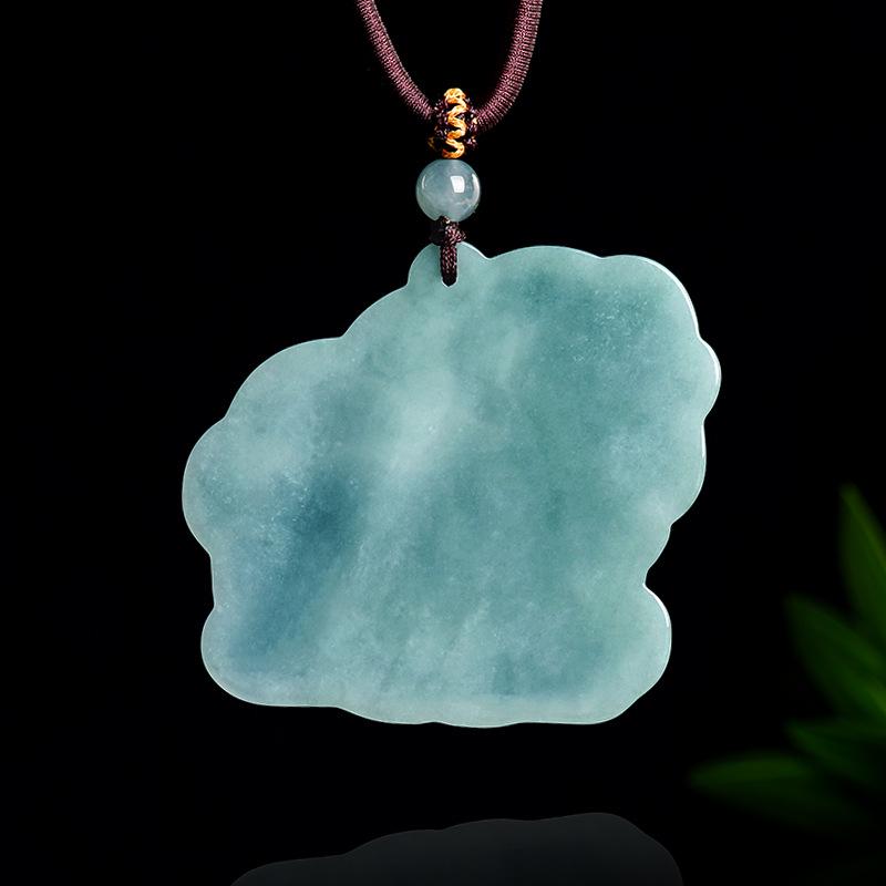 A-klasowy Naturalny Jadeit Błękitna Woda Szczęśliwa Owca Zodiaku Wisiorek Naszyjnik dla Mężczyzn i Kobiet