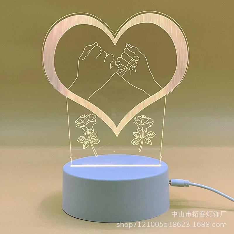 3D Bear Night Light USB LED Lamp – Acrylic Cute Animal Mood Light for Bedroom Desk Shelf, Christmas Birthday Wedding Gift for Her Him