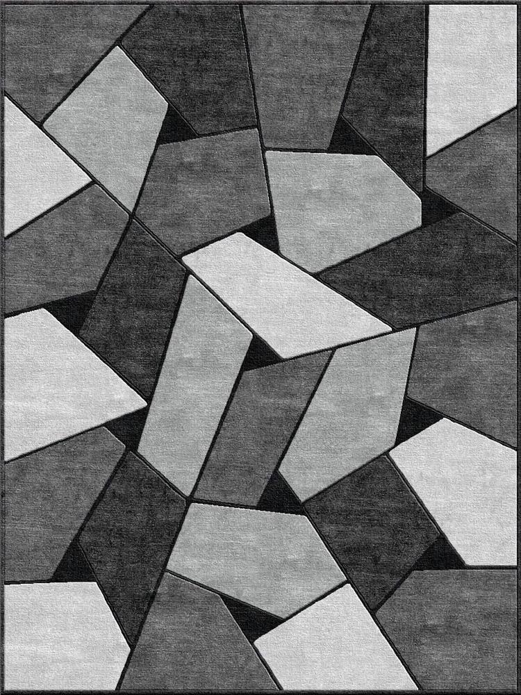 Modern Geometric Loop Pile Carpet  Soft Durable Floor Mat for Bedroom Sofa Living Room Easy Maintenance Thickened