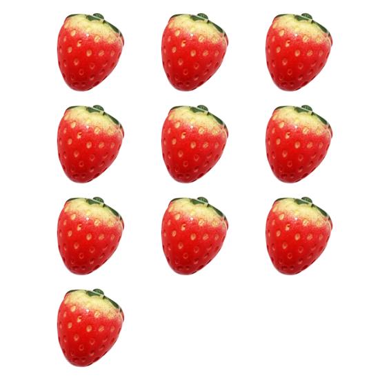 Artificial Mini Strawberry Resin Figurine Simulation Tiny Strawberry Statues Lifelike Faux Fruits Bulk for DIY Crafts Cake Topper Home Office Desktop