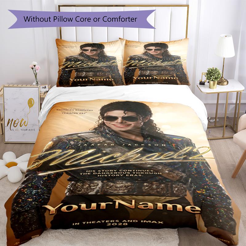 Michael Jackson 108 Customize Your Name Bedding Set Breathable Duvet Cover with Pillowcases Home Decoration Birthday Gift