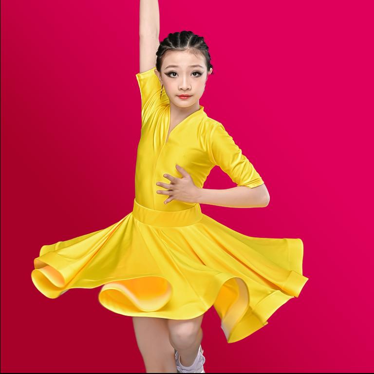 Children Professional Latin Dance Dress for Girls Ballroom Dancing Dresses Rumba Cha Cha Samba Practice Dress Latin Performance
