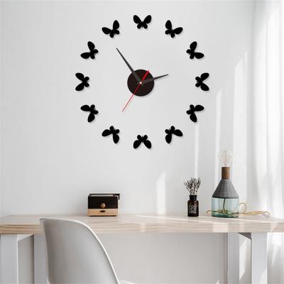 Nordic Minimalist, Creative and Personalized Butterfly Wall Clock, Acrylic Wall Clock, No Need for Drilling, Bedroom Clock, Decorative Wall Clock