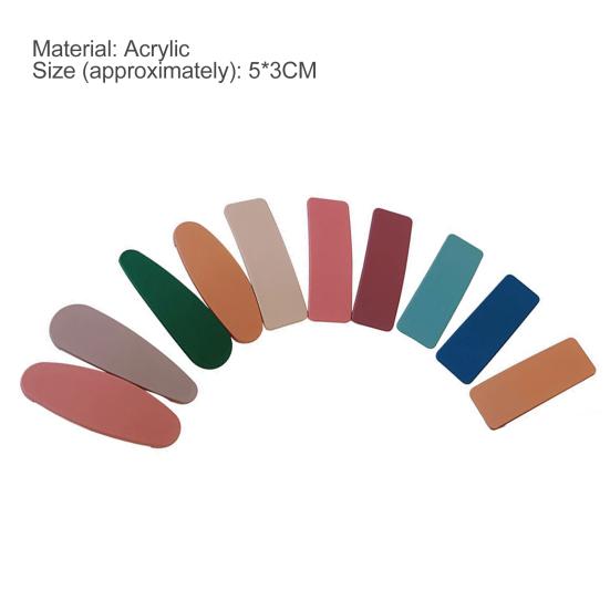 10Pcs Hair Clip Korean Style Hair Accessory Acrylic Girls Snap Hairpin Barrettes for Daily Wear