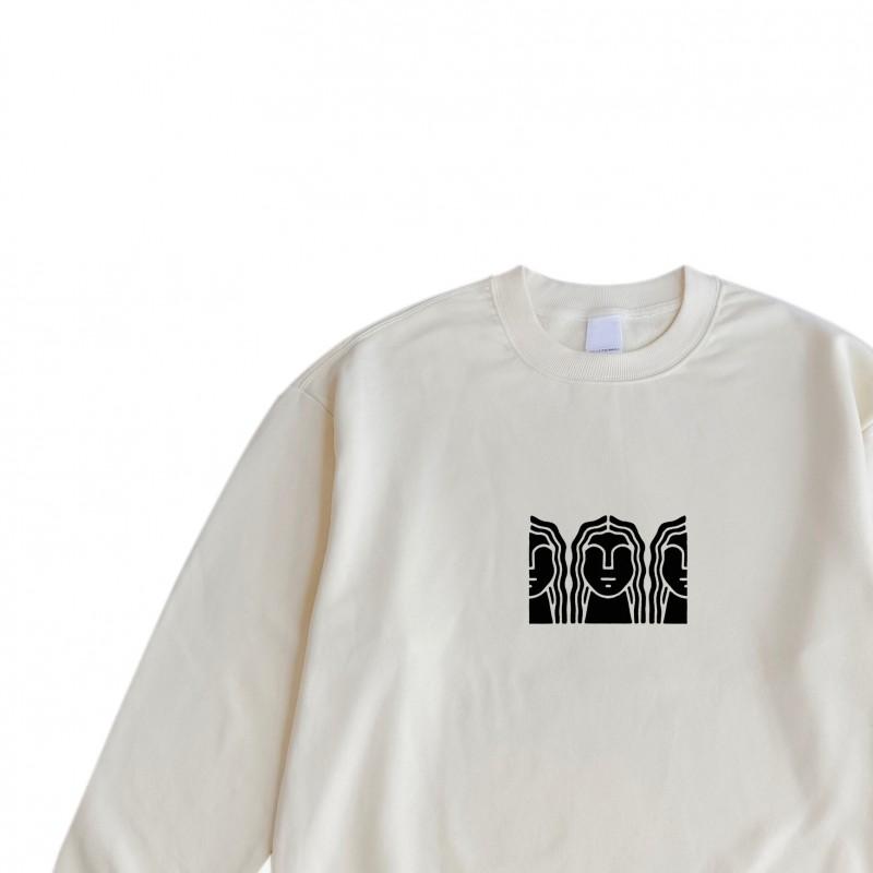 Unisex Vintage Print Hoodie Loose Fit Cotton Sweatshirt Casual Wear