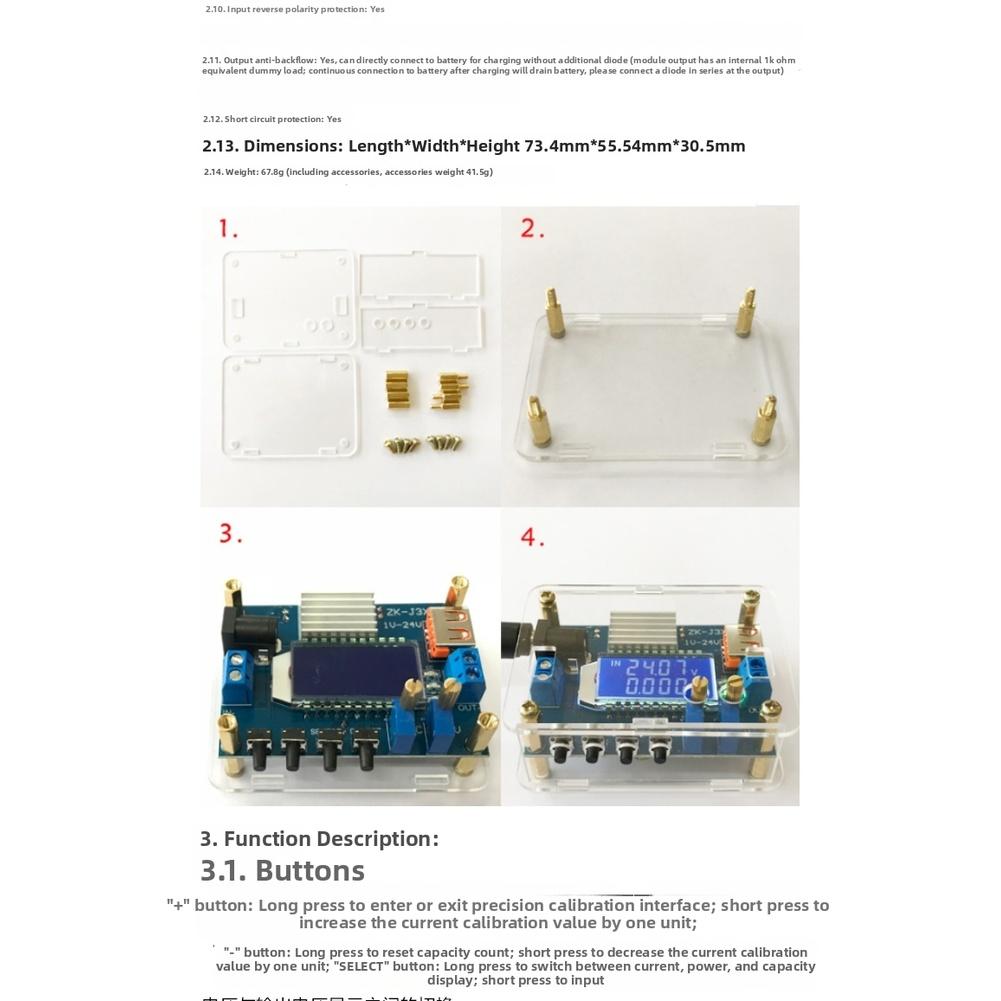 DC-DC Module Converter Module Adjustable 1-24V 3A High Accuracy DC DC-DC Converter Module Current LCD Electrical Accessories