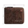 PU Three Fold Wallet Short Zipper Coin Purse New Men's Wallet  Student