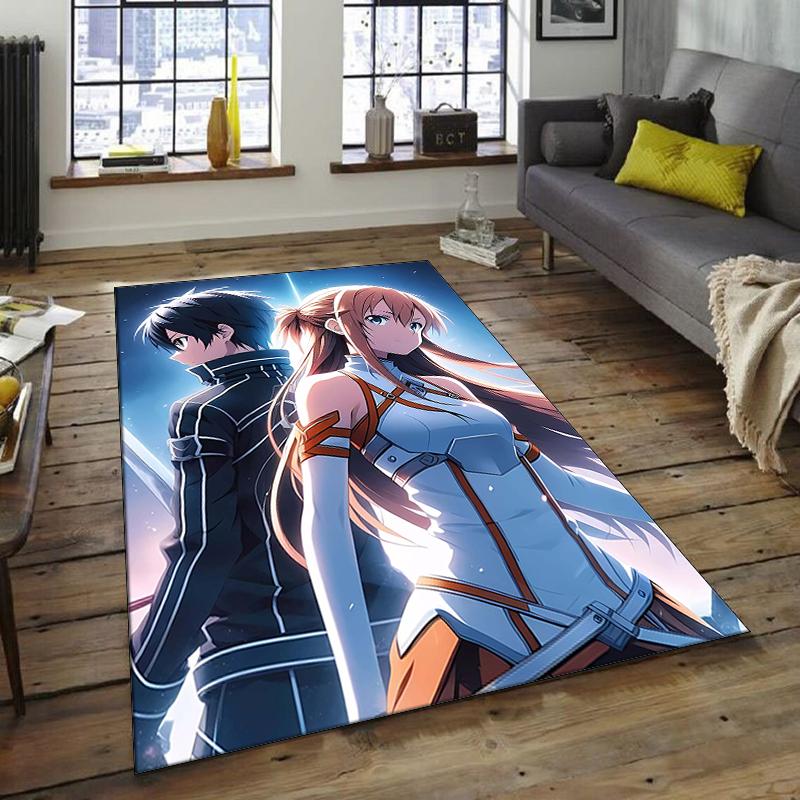 1pc Sword Art Online1 Design Area Rug - Non-Slip, Soft & Cozy Floor Mat for Living Room, Bedroom, Office - Indoor/Outdoor Decorative Carpet