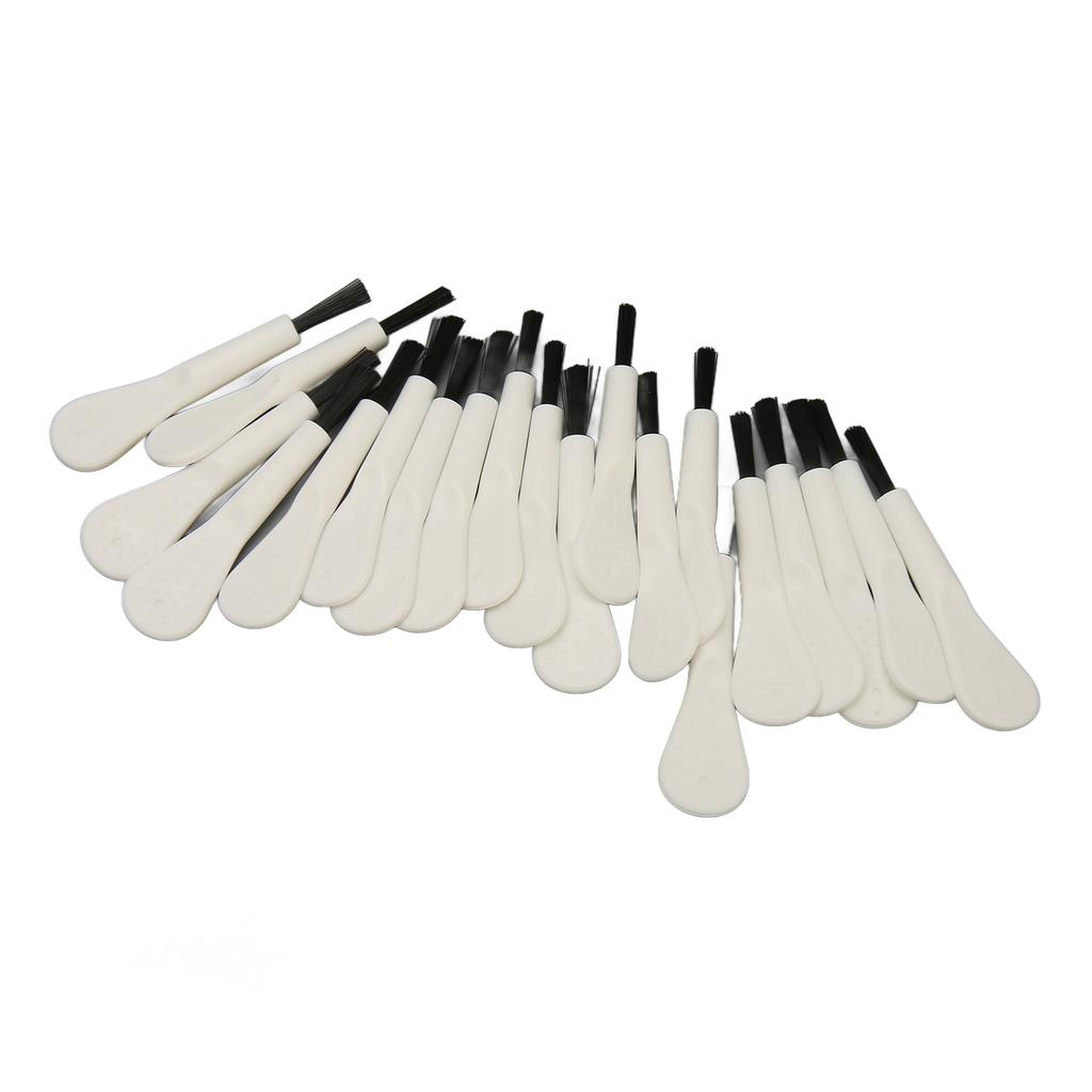 20 Stück Weißer Griff Schwarzes Haar Hörgeräte-Reinigungsbürste Professionelle Ohrenschmalzentfernung Schallverstärkerbürsten