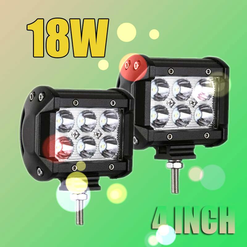 18W LED Work Light Bar Flood Driving Head Lamp Offroad SUV Boat Fog